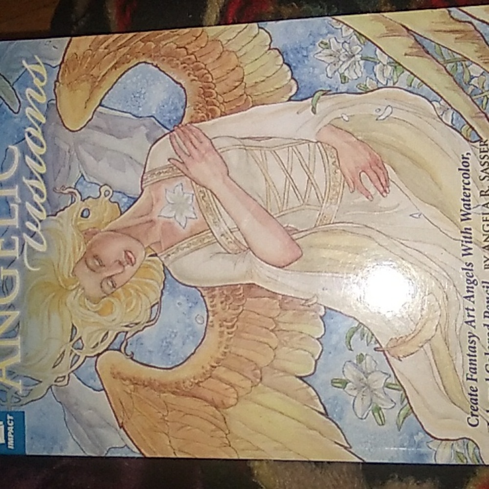 👼🏼 Angelic Visions WATERCOLOR INK COLORED PENCIL Drawings Art BOOK